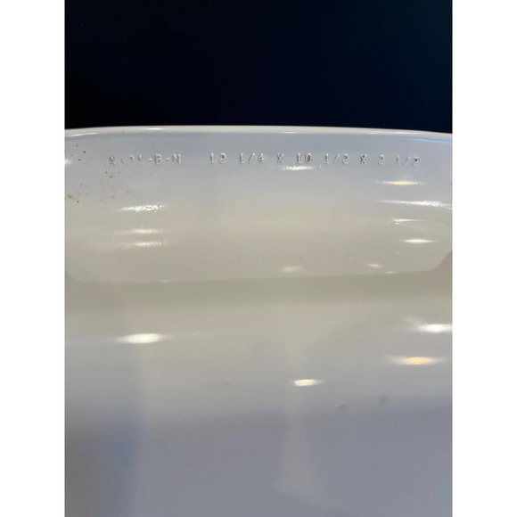 Vintage 1980s Corningware Blue Ribbon Flower Basket Print Open Roasting Pan 12" - Picture 6 of 7